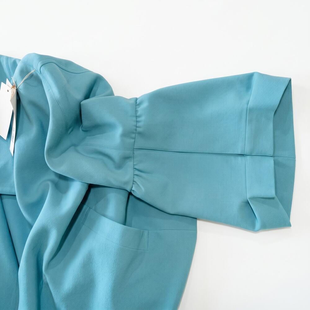 NWT Per Se Teal Double-Breasted Cropped Jacket | Funnel Neck 98% Wool - Picture 4 of 11